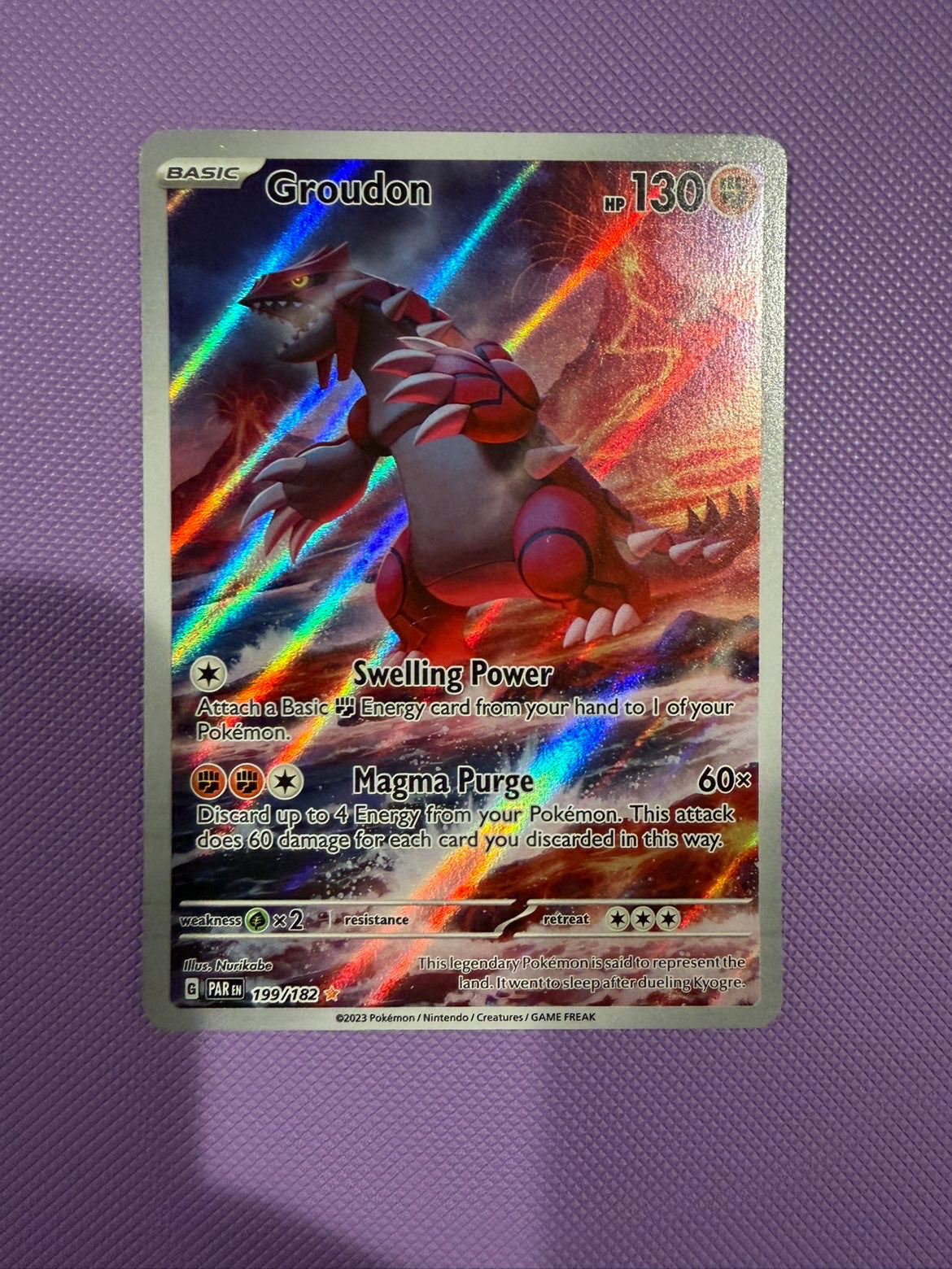2023 Pokemon SV Paradox Rift Groudon #199/182 Near Mint